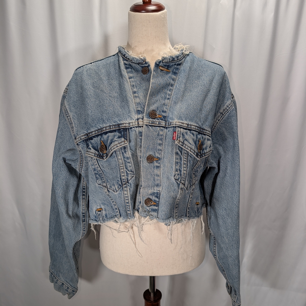 Levi's Customized Distressed Denim Trucker Jacket